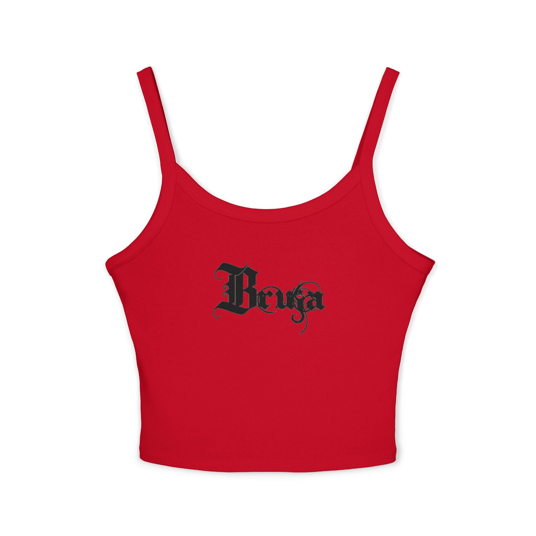 Gothic 'Bruja' Spaghetti Strap Tank — Women's Cropped Graphic Top