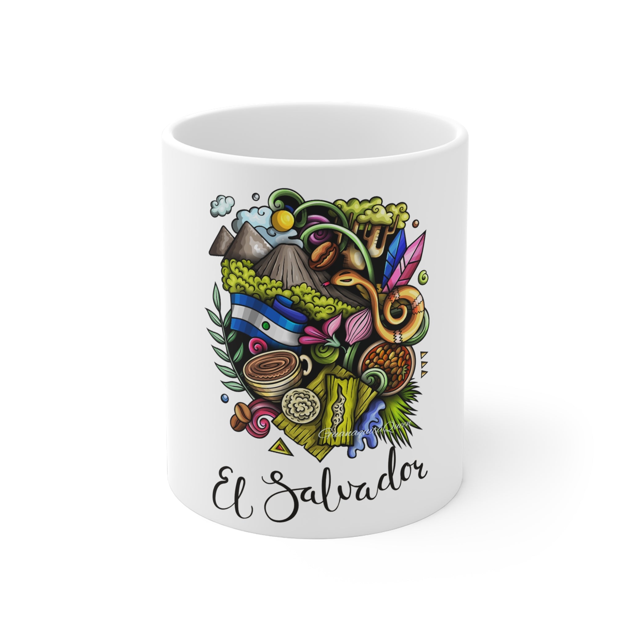 El Salvador Illustrated Ceramic Mug — Colorful Country Map Design (11/15/20oz)