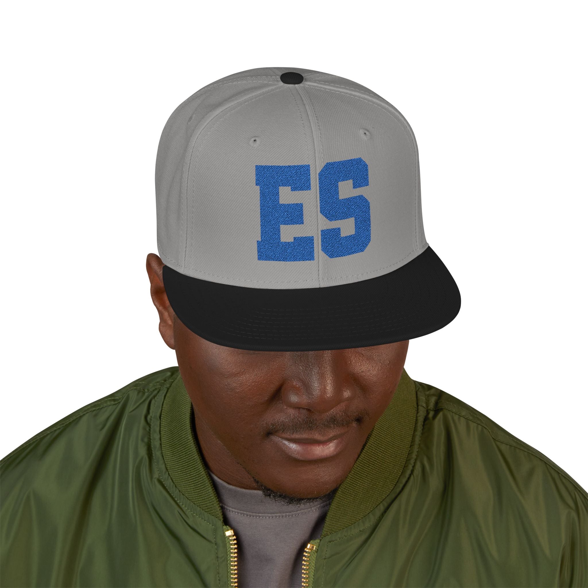 Snapback Hat — Blue Glitter '95' Embroidered Cap