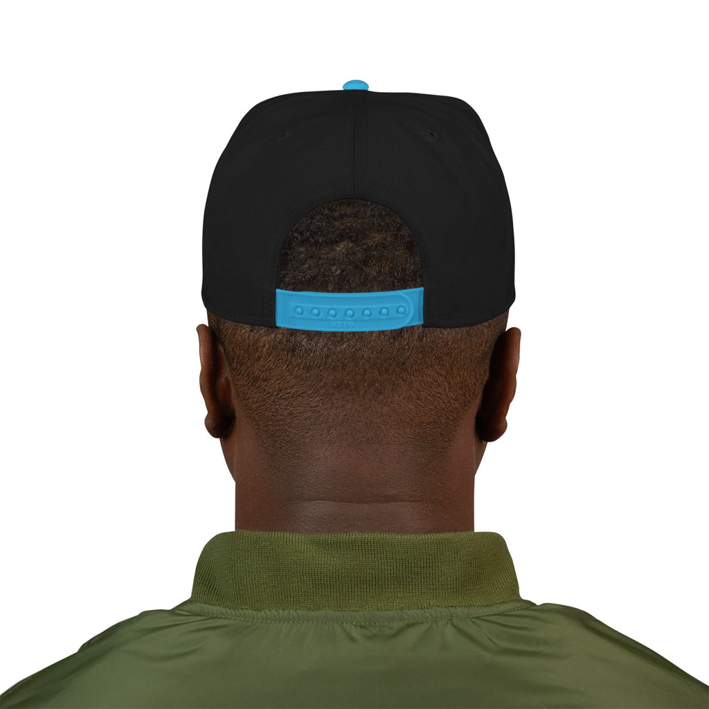 Snapback Hat — Blue Glitter '95' Embroidered Cap