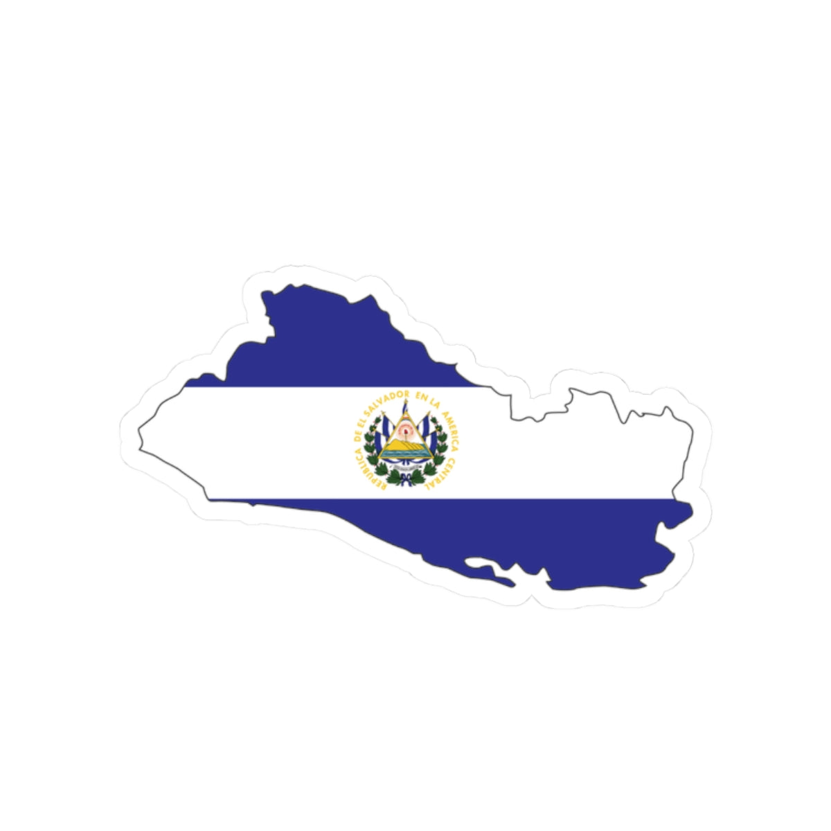 El Salvador Flag Map Sticker | Kiss-Cut Sticker