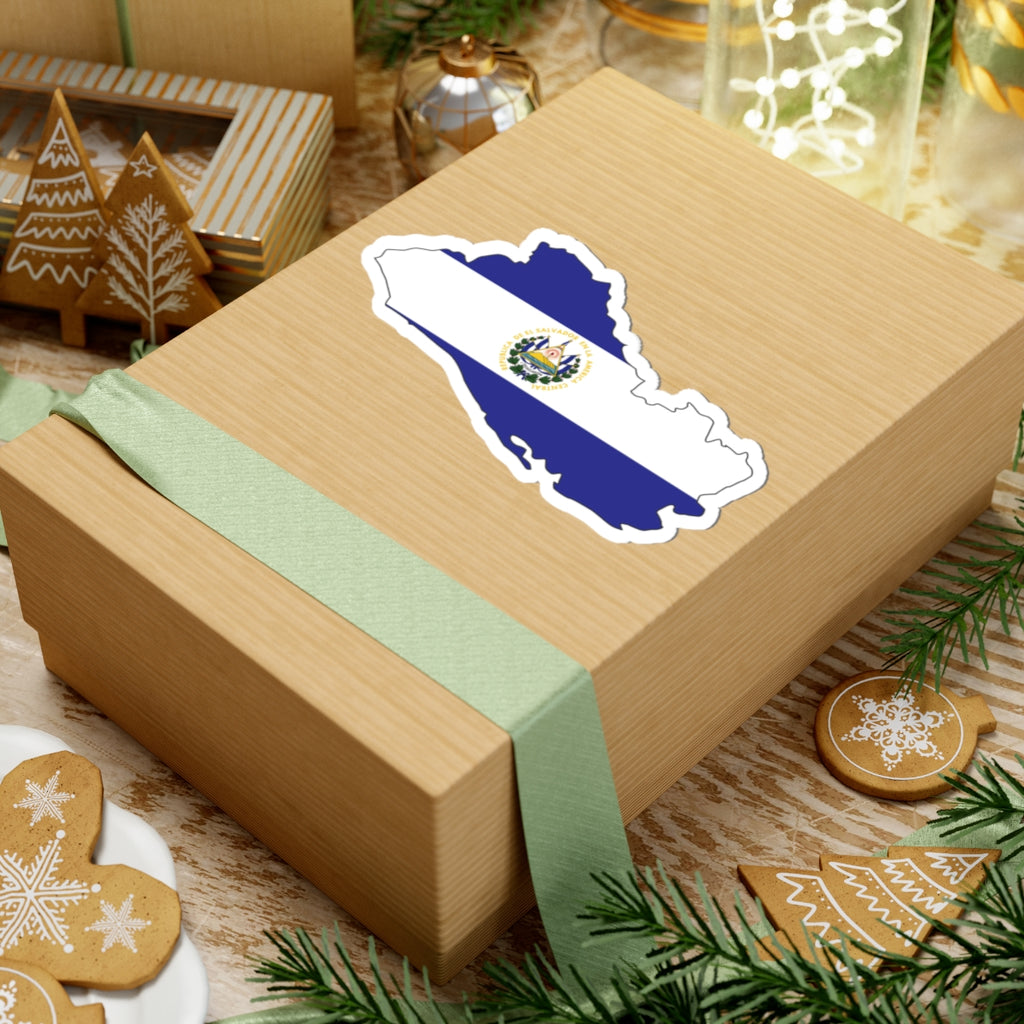 El Salvador Flag Map Sticker | Kiss-Cut Sticker