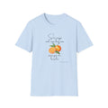 T-Shirt — Spanish Orange Illustration Tee: “Si te cansas mal, sigue hoy sino, para que no te la pelee” Citrus Graphic