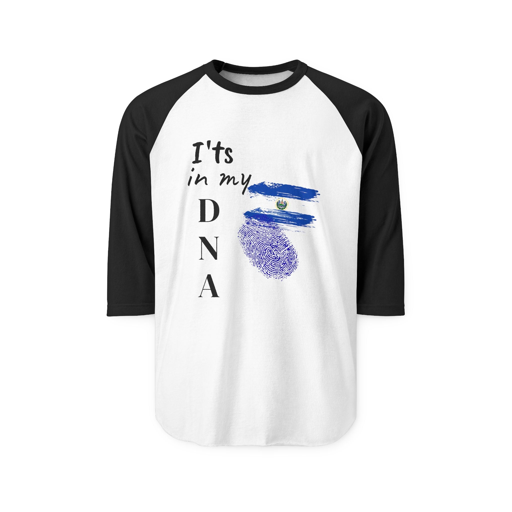 It's In My DNA Raglan Shirt – Blue Fingerprint Baseball Tee