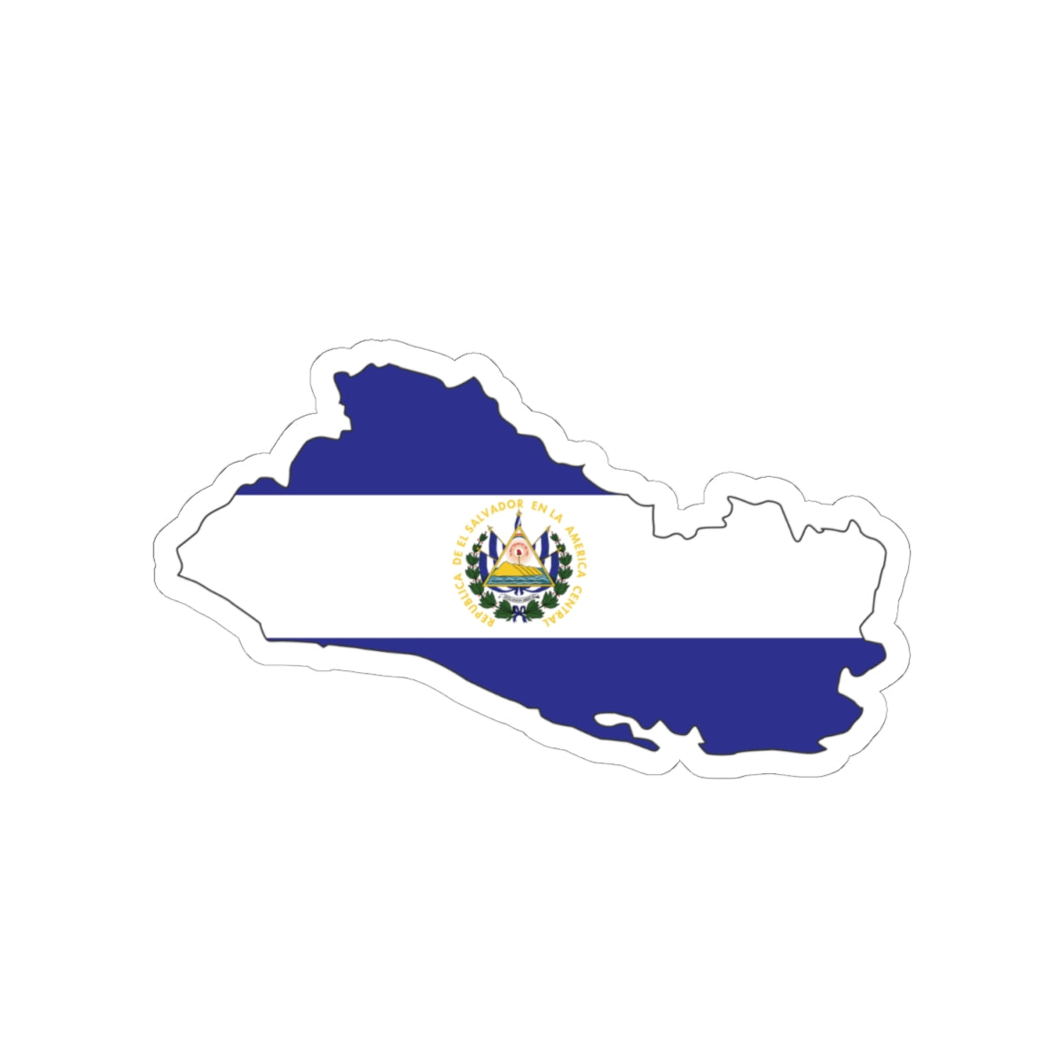 El Salvador Flag Map Sticker | Kiss-Cut Sticker