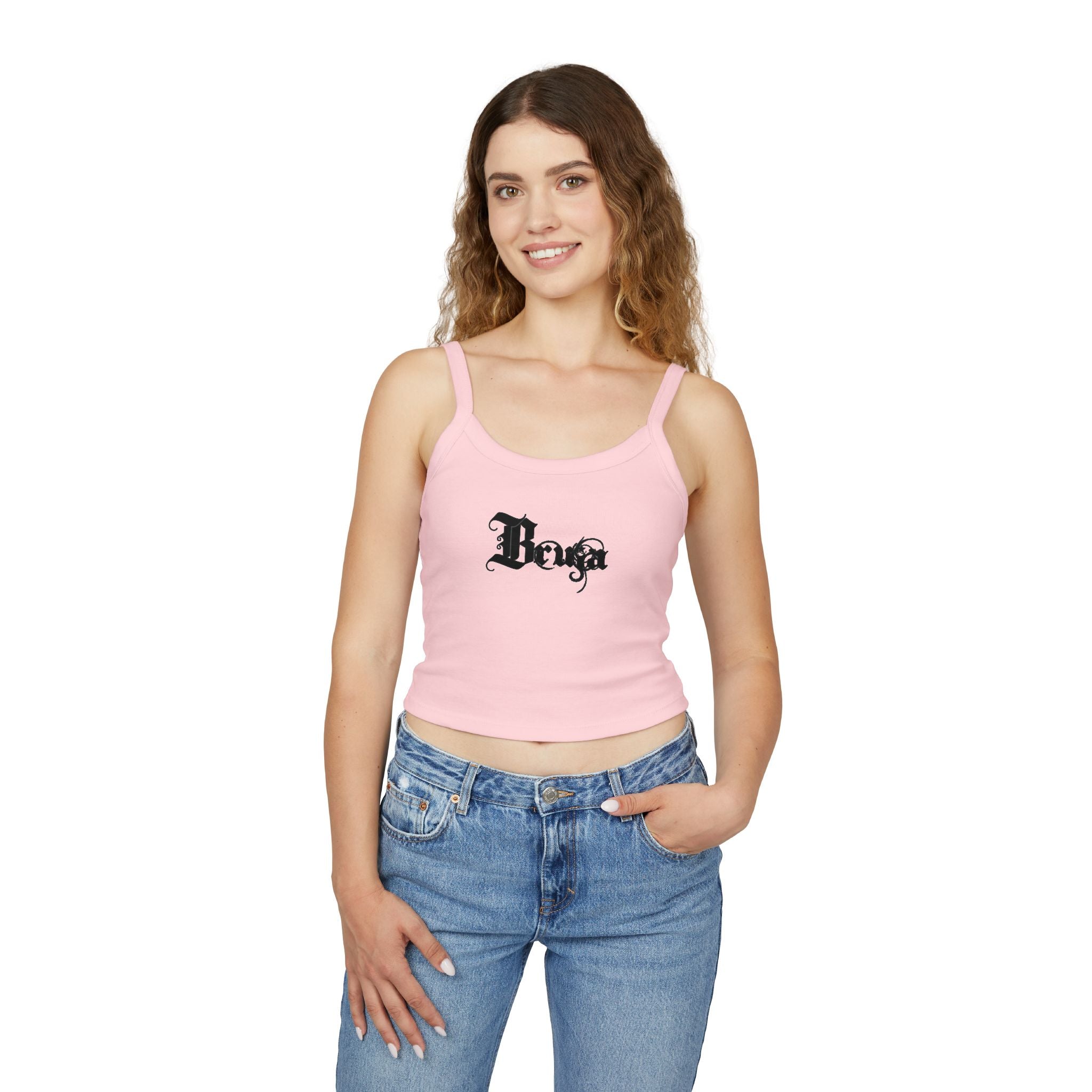 Gothic 'Bruja' Spaghetti Strap Tank — Women's Cropped Graphic Top