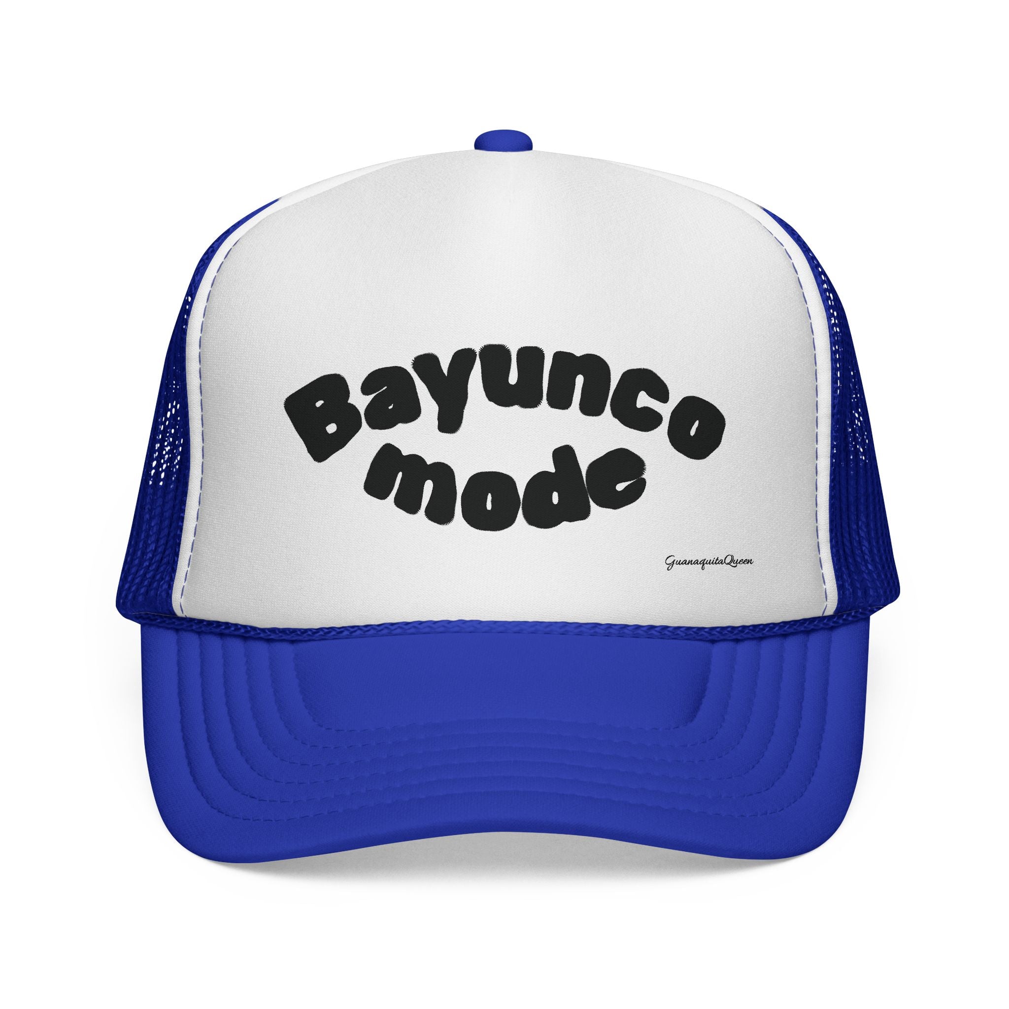 Bayunco Mode trucker cap | retro bubble text mesh hat