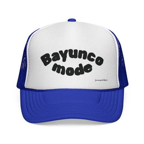 Bayunco Mode trucker cap | retro bubble text mesh hat