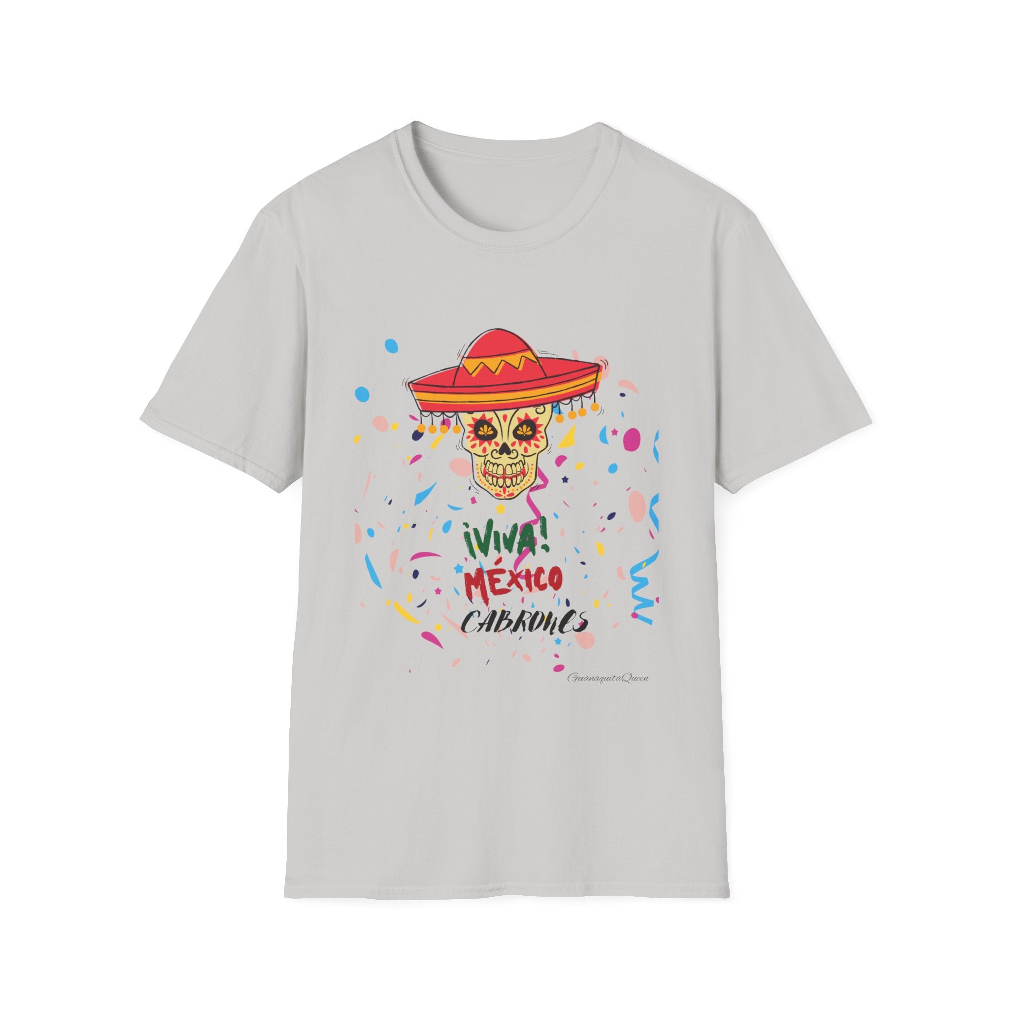 Viva Mexico Cabrones T-Shirt — Sugar Skull Sombrero "Viva Mexico" Design