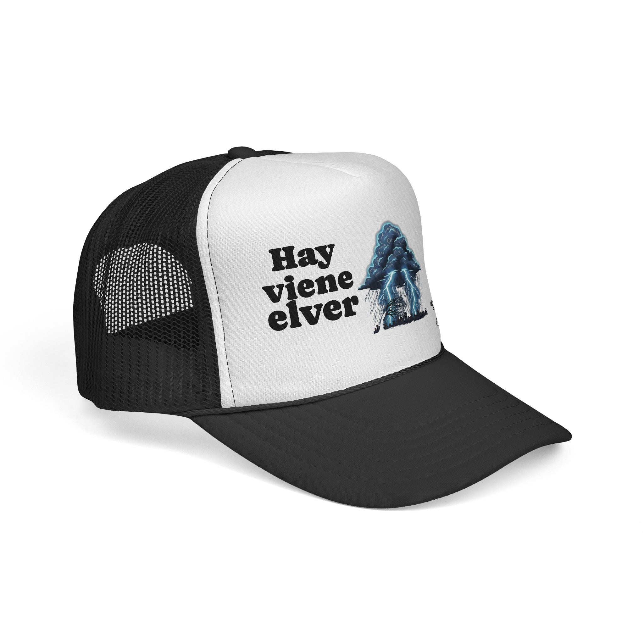 Hay viene el ver cap | Spanish phrase, mushroom graphic