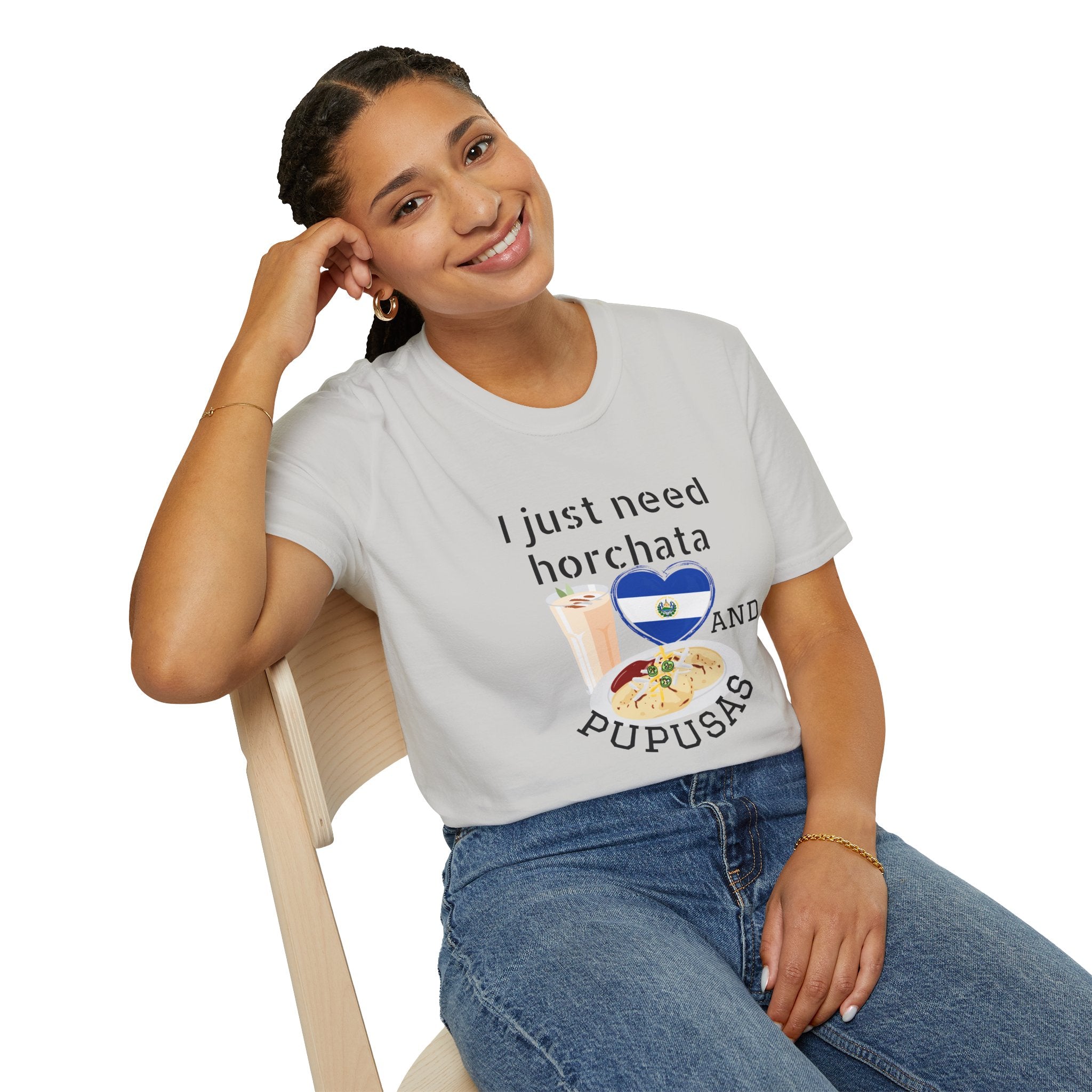 I Just Need Horchata and Pupusas T-Shirt — Salvadoran Food Lover Tee