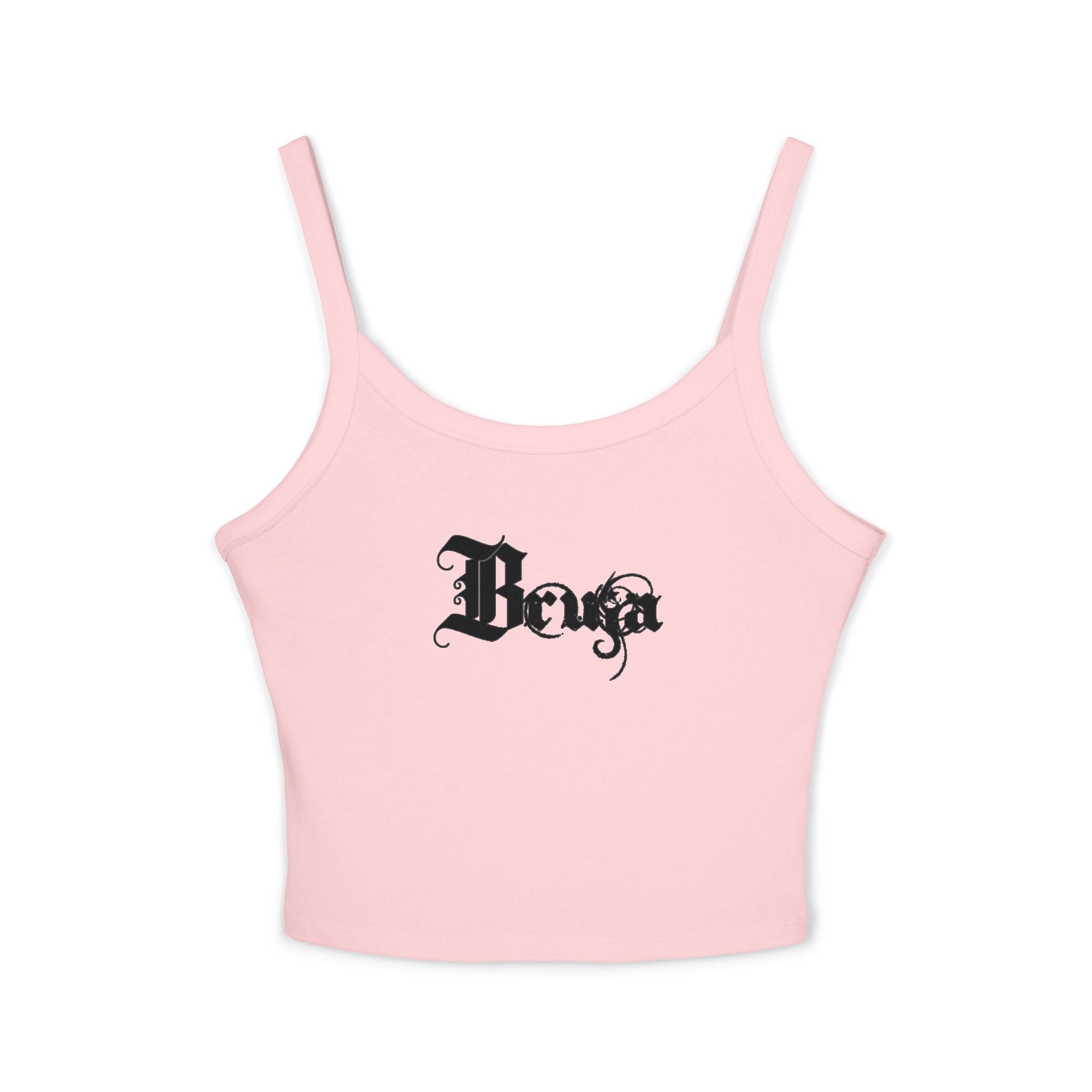 Gothic 'Bruja' Spaghetti Strap Tank — Women's Cropped Graphic Top