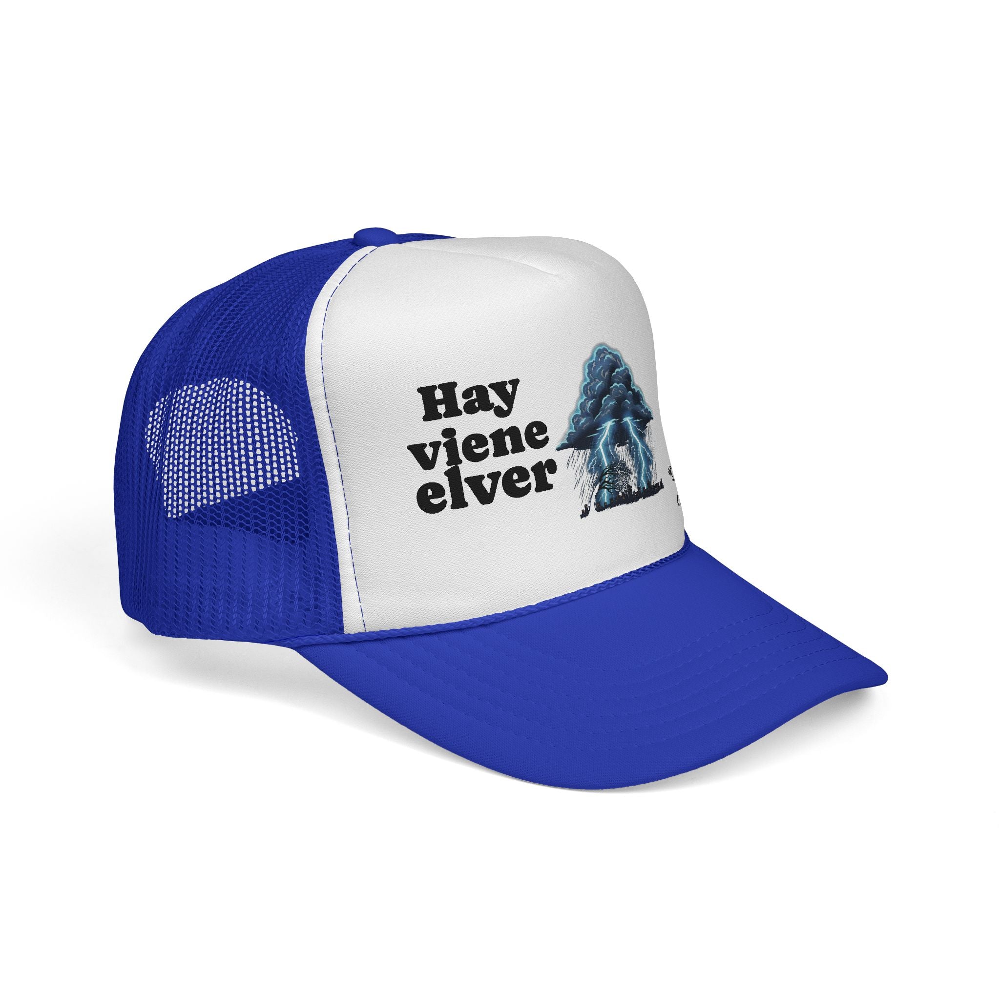 Hay viene el ver cap | Spanish phrase, mushroom graphic