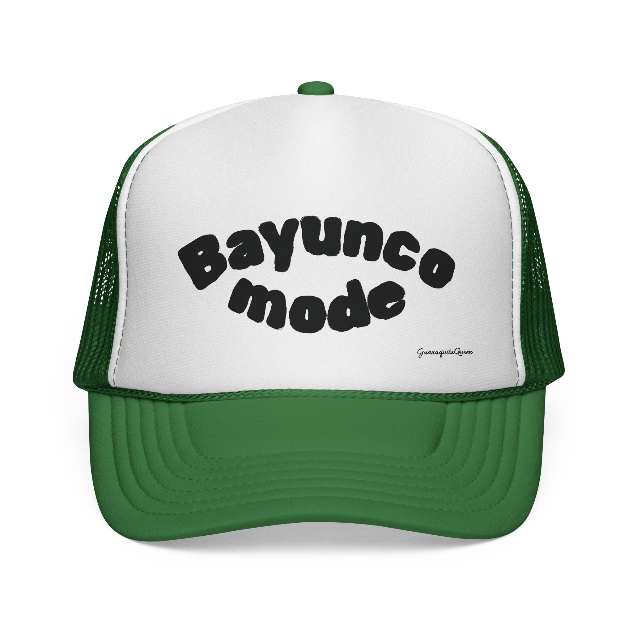 Bayunco Mode trucker cap | retro bubble text mesh hat