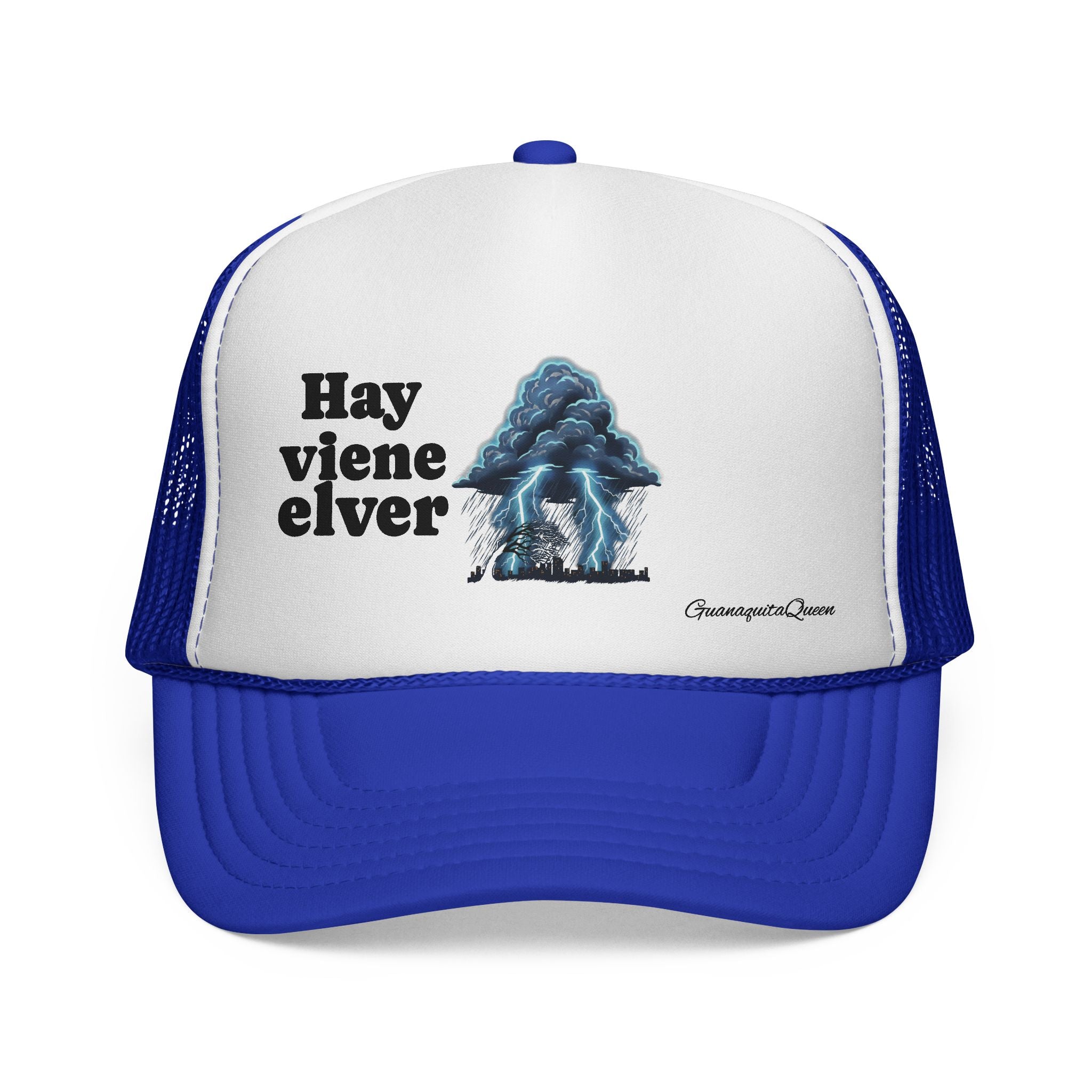 Hay viene el ver cap | Spanish phrase, mushroom graphic