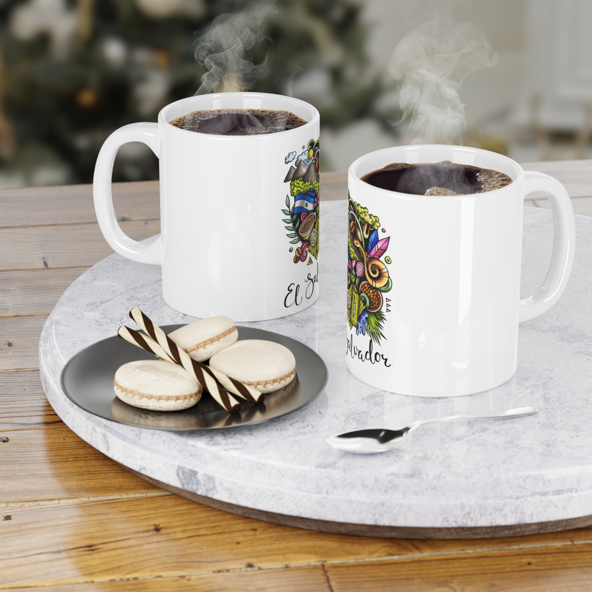 El Salvador Illustrated Ceramic Mug — Colorful Country Map Design (11/15/20oz)