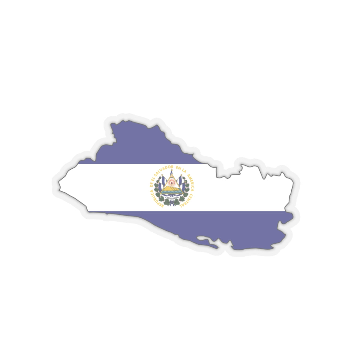 El Salvador Flag Map Sticker | Kiss-Cut Sticker