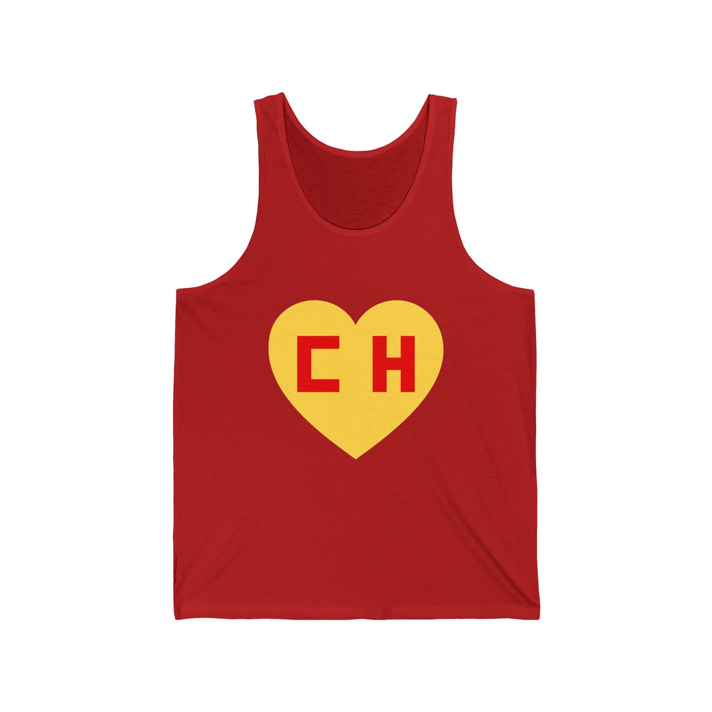 Chapulin Colorado Tank Top — Red Graphic CH Heart Tank