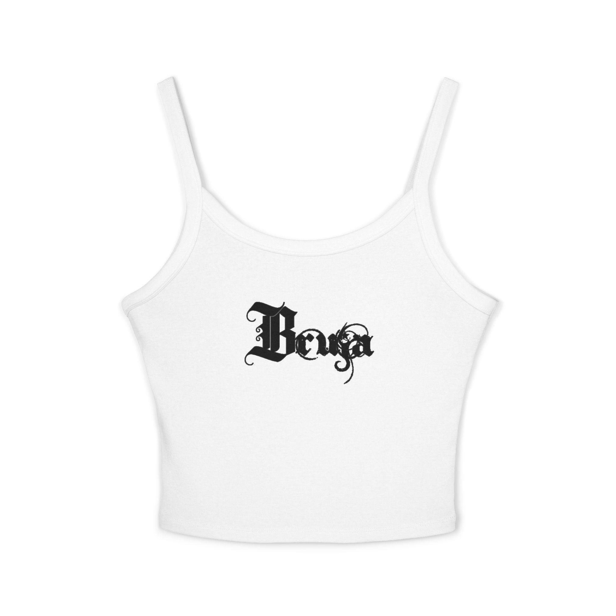 Gothic 'Bruja' Spaghetti Strap Tank — Women's Cropped Graphic Top
